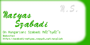 matyas szabadi business card